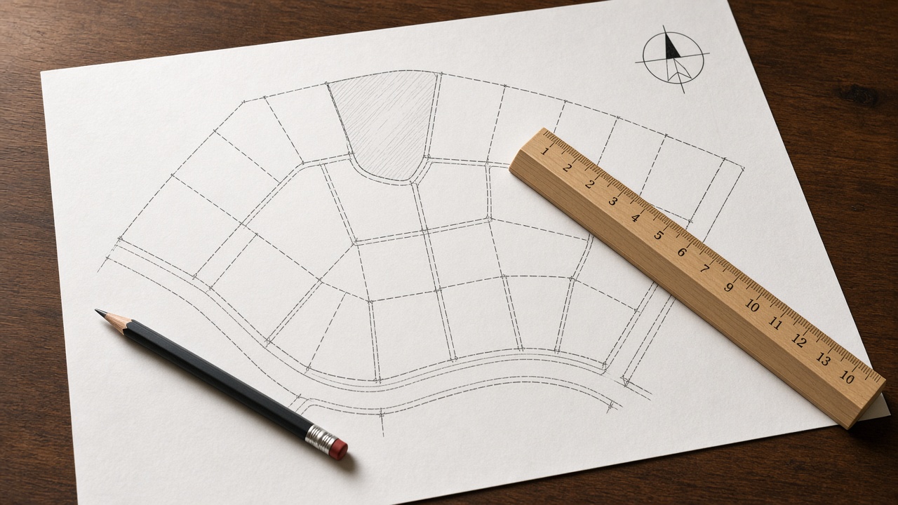 A recorded plat sheet spread on a table